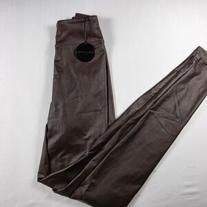 Offline by Aerie Real Luxe High Rise Faux Leather Leggings Brown XS TP